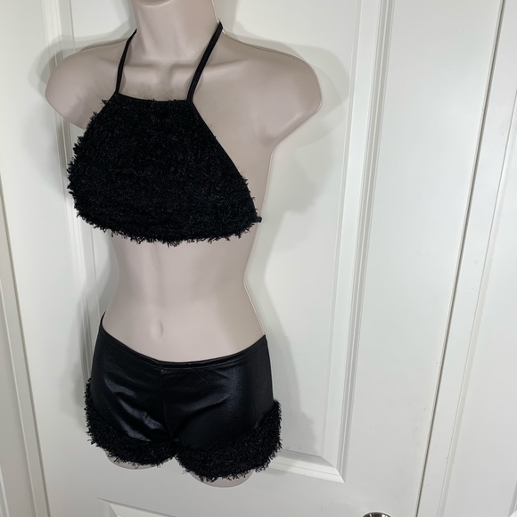 Rare Vintage Y2K Leg Avenue Fuzzy Crop Top Shorts - Picture 16 of 16